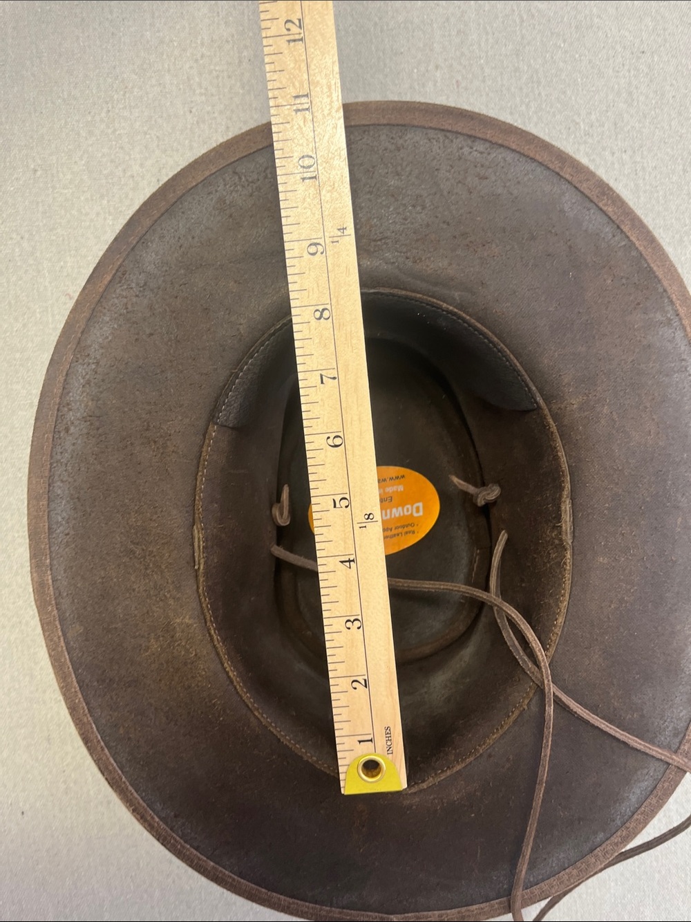 Down Under Australia Brown Leather Outback Cowboy Hat Size Small - Picture 15 of 16